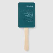 Éventail Script minimaliste moderne Profondément Turquoise  (Dos)