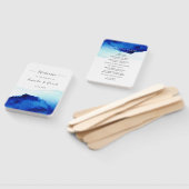 Éventail Script moderne Aquarelle Indigo Mariage bleu (Non-assemblé)