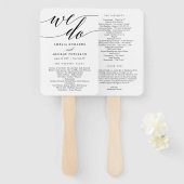 Éventail Script moderne ÉDITABLE programme de mariage des c (Devant et derrière)