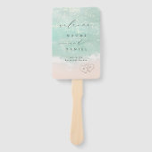 Éventail Script moderne Sand Hearts Beach Wedding Programme (Devant)