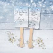 Éventail Script moderne Snowflakes Programme de mariage d'h
