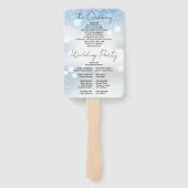 Éventail Script moderne Snowflakes Programme de mariage d'h (Dos)