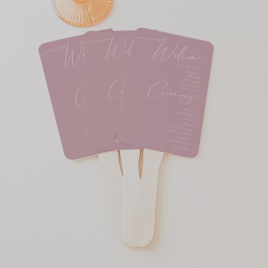 Éventail Script Whimsical | Dusty Rose Wedding Programme