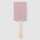 Éventail Script Whimsical | Dusty Rose Wedding Programme (Devant)