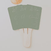 Éventail Script Whimsical | Programme de mariage vert Sage