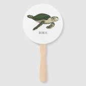 Éventail Sea turtle cartoon (Dos)