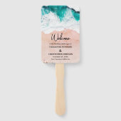 Éventail Sea Waves & Sand Beach Wedding (Dos)