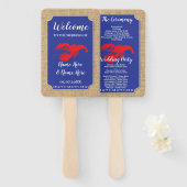 Éventail Seafood Lobster Boil Beach Wedding Programme Venti (Devant et derrière)