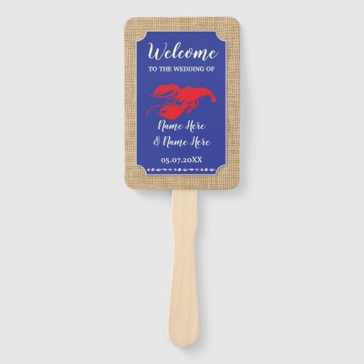 Éventail Seafood Lobster Boil Beach Wedding Programme Venti (Devant)