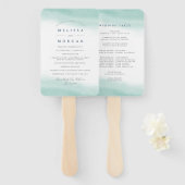 Éventail Seaglass Tides Programme de mariage (Devant et derrière)