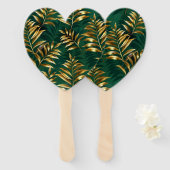 Éventail Seamless pattern with golden ferns (Devant et derrière)