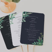 Éventail Serre | Programme de mariage botanique d'aquarelle