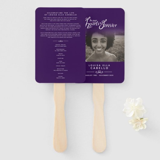 Éventail Service commémoratif de photographie coeurs de pro (Devant et derrière)