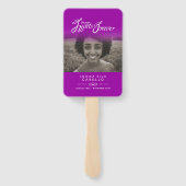 Éventail Service commémoratif de photographie coeurs mauve  (Dos)