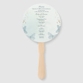 Éventail Services funéraires Papillon Aquarelle Verte (Dos)