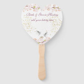 Éventail Set de abanicos con flores y palomas (Dos)