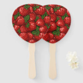 Éventail Set of 10 Fresh Strawberry Design Fans (Devant et derrière)