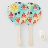 Éventail Set of 10 Funny Watermelon Fans - Fresh Fruit (Devant et derrière)