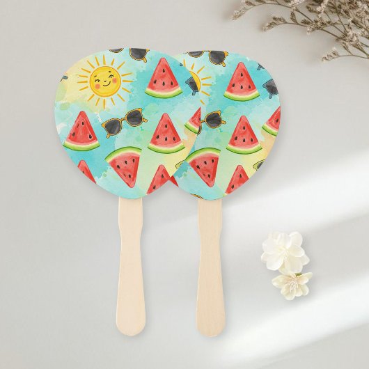 Éventail Set of 10 Funny Watermelon Fans - Fresh Fruit