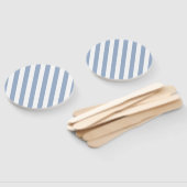 Éventail Set of Fans Baby Blue & White Stripe (Non-assemblé)