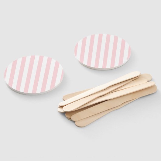 Éventail Set of Fans Pink & White Stripe (Non-assemblé)