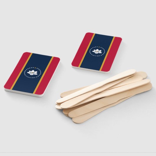 Éventail Set of hand fans with flag of Mississippi, USA (Non-assemblé)
