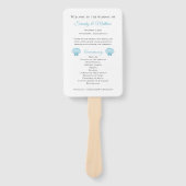 Éventail Shell Blue Nautical Beach Wedding Programme (Devant)