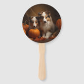 Éventail Shetland Sheepdog Chiot Chiot Automne Citrouille d (Dos)