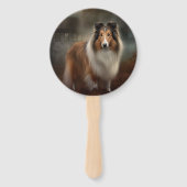Éventail Shetland Sheepdog Halloween effrayant (Devant)