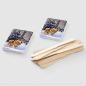 Éventail Shiba Inu Laissez Neige Noël (Non-assemblé)