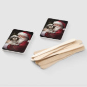 Éventail Shih Tzu Avec Noël Festif Du Père Noël (Non-assemblé)