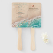 Éventail Shoreline Dreams Watercolor Beach Wedding Program (Devant et derrière)