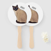 Éventail Siamese cat cartoon (Devant et derrière)