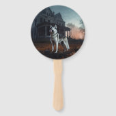 Éventail Sibérie Husky Halloween effraie (Dos)
