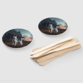 Éventail Sibérie Husky Halloween effraie (Non-assemblé)