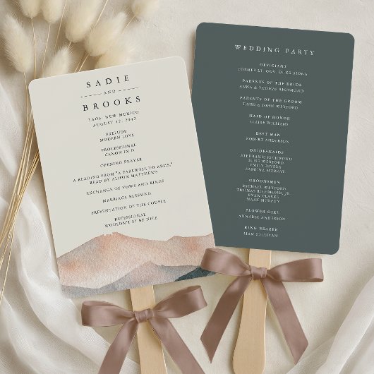 Éventail Sierra Dusk | Desert Mountain Wedding Program