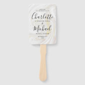 Éventail Signature Script Marble Wedding Programme (Devant)