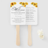 Éventail Signe du programme de cérémonie Mariage de tournes (Devant et derrière)