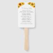 Éventail Signe du programme de cérémonie Mariage de tournes (Dos)