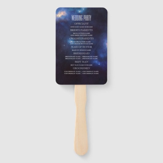 Éventail Signes zodiaques | Programme de mariage Constellat (Dos)