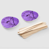 Éventail Silhouette de corbeau noir assis dans les arbres v (Non-assemblé)