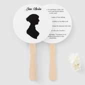 Éventail Silhouette et citations de Jane Austen (Devant et derrière)