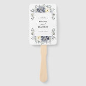 Éventail Silver Grey Ivory Floral Winter Wedding Programme (Devant)