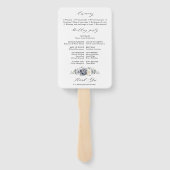 Éventail Silver Grey Ivory Floral Winter Wedding Programme (Dos)