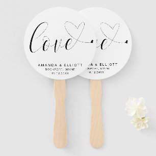 Éventail Simple Amour Cœur Mariage Mignon