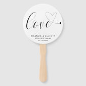 Éventail Simple Amour Cœur Mariage Mignon (Devant)