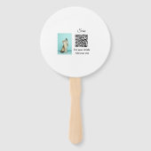 Éventail Simple animal name details QR code add text photo (Dos)