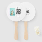 Éventail Simple animal name details QR code add text photo (Devant et derrière)