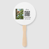 Éventail Simple animal name details QR code add text photo (Dos)