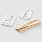 Éventail Simple aquarelle Verdure et Script | MARIAGE (Non-assemblé)